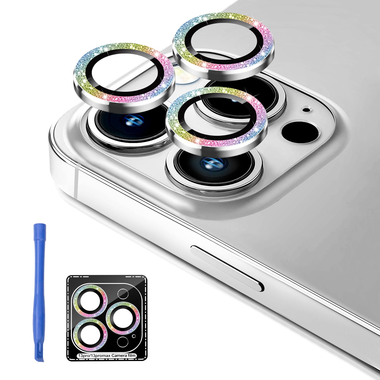 Jeluse Designed for iPhone 13 Pro - iPhone 13 Pro Max Camera Lens Protector-Multiple Colors